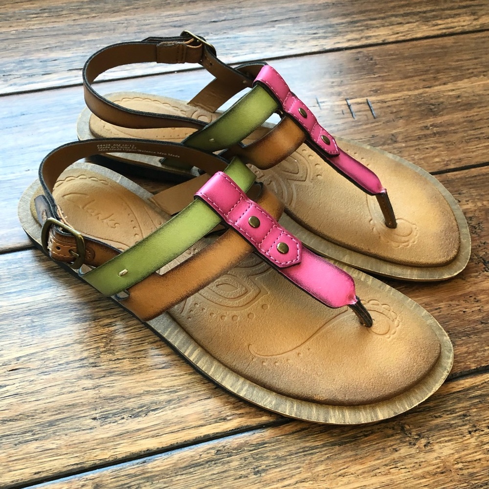 Clarks Billie Swing Multi-Color Strap Thong Sandal